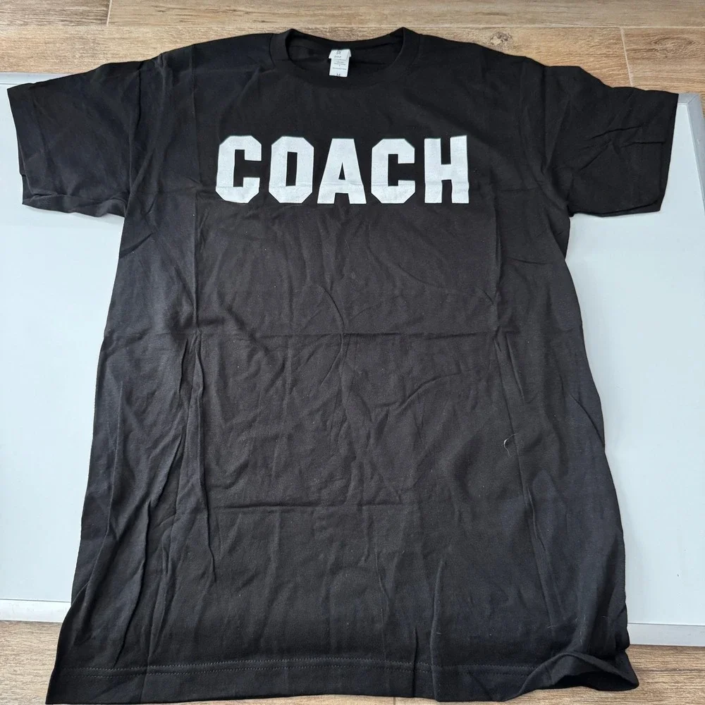 Tultex Coach Graphic T Shirt Black Short Sleeve Crew Neck Size Medium - Picture 10 of 12